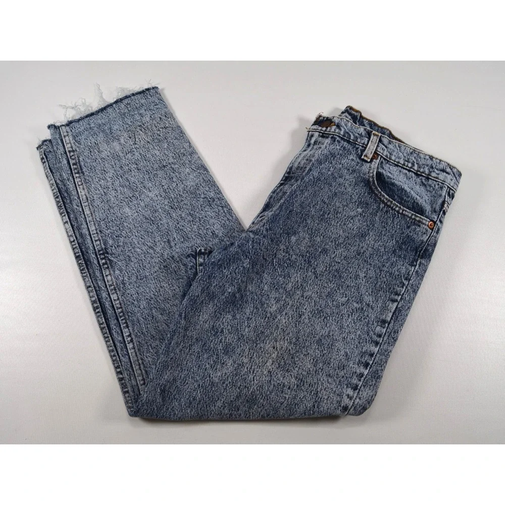 Vintage Levi's 550 1980'S Acid Wash Made In USA Mens 38x32 Cut Off to Inseam 27